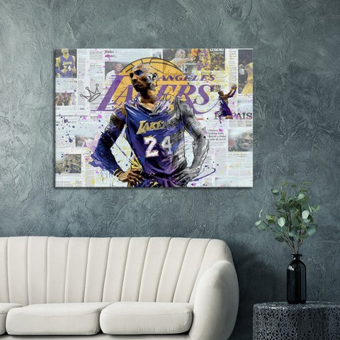 Kobe Lakers Pop Art Canvas Print - Planet Wall Art