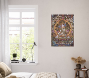 Buddha on Lotus Tibetan Thangka Premium Matte Paper Poster