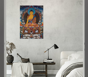 Peaceful Buddha Tibetan Thangka Premium Matte Paper Poster