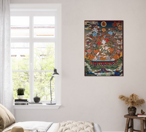 Radiant Buddha Tibetan Thangka Premium Matte Paper Poster