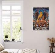 Peaceful Buddha Tibetan Thangka Premium Matte Paper Poster