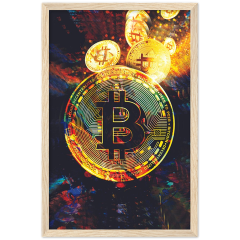 Holographic Bitcoin Framed Poster - Planet Wall Art