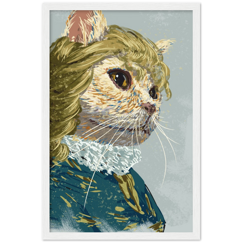 Elizabethan Cat Wooden Framed Poster