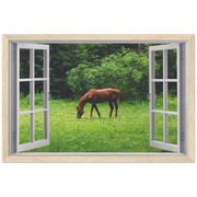 My Grazing Horse Magic Windows Framed Poster - Planet Wall Art