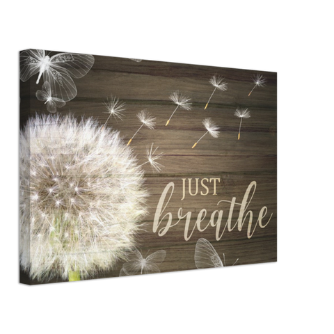 Just Breathe Motivational Canvas Print - Planet Wall Art