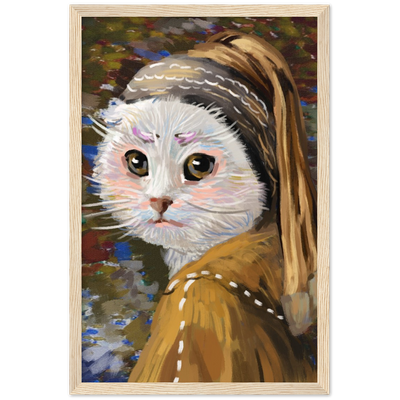 Monastery Cat Wooden Framed Poster