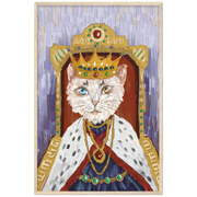 King Cat Wooden Framed Poster