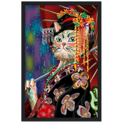 Kimono Cat Wooden Framed Poster