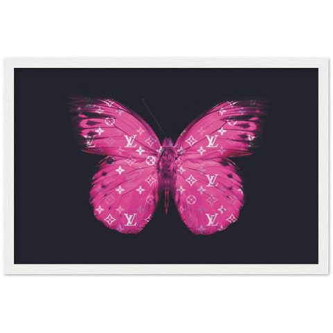 Pink Louis Moth Pop Art Framed Poster - Planet Wall Art