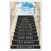 Staircase To Success Motivational Framed Poster - Planet Wall Art