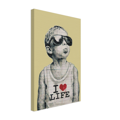 Boy Loves Life Pop Art Canvas Print - Planet Wall Art