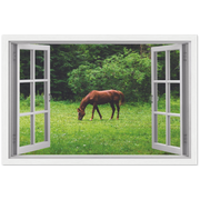 My Grazing Horse Magic Windows Framed Poster - Planet Wall Art