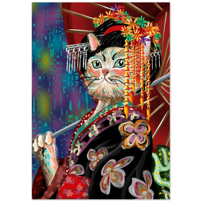 Kimono Cat Premium Matte Paper Poster