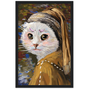 Monastery Cat Wooden Framed Poster