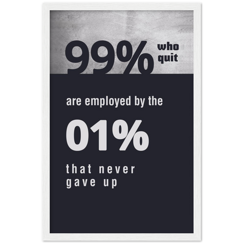 99 VS 1 Percent Motivational Framed Poster - Planet Wall Art