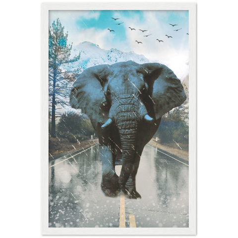 Mountain Elephant Framed Poster - Planet Wall Art