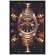 Golden Watch Hologram Framed Poster - Planet Wall Art