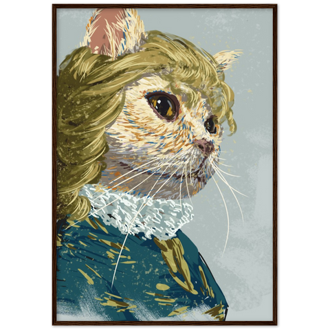 Elizabethan Cat Wooden Framed Poster