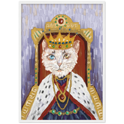 King Cat Wooden Framed Poster