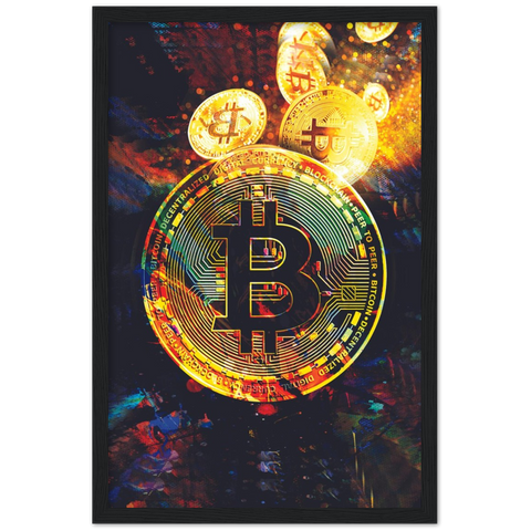 Holographic Bitcoin Framed Poster - Planet Wall Art