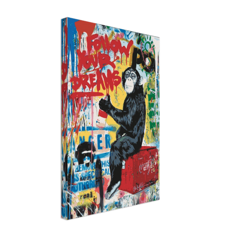 Graffiti Monkey Pop Art Canvas Print - Planet Wall Art