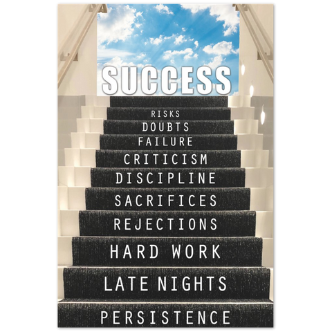 Staircase To Success Premium Matte Paper Motivational Poster