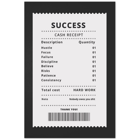 Invoice For Success Premium Matte Paper Motivational Poster