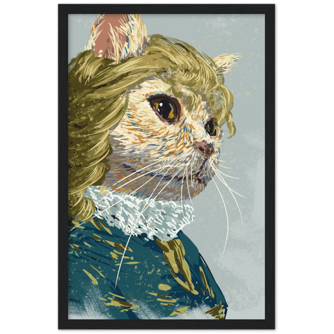 Elizabethan Cat Wooden Framed Poster