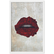 Red Rose Lips Pop Art Framed Poster - Planet Wall Art