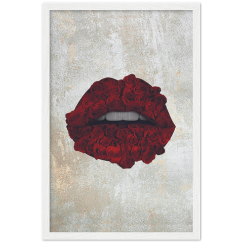 Red Rose Lips Pop Art Framed Poster - Planet Wall Art