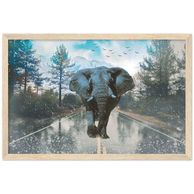 Mountain Elephant Framed Poster - Planet Wall Art