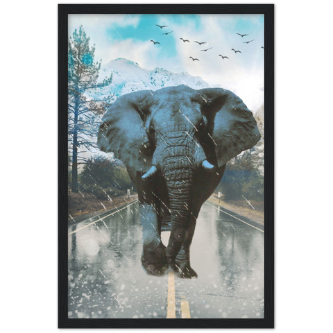 Mountain Elephant Framed Poster - Planet Wall Art