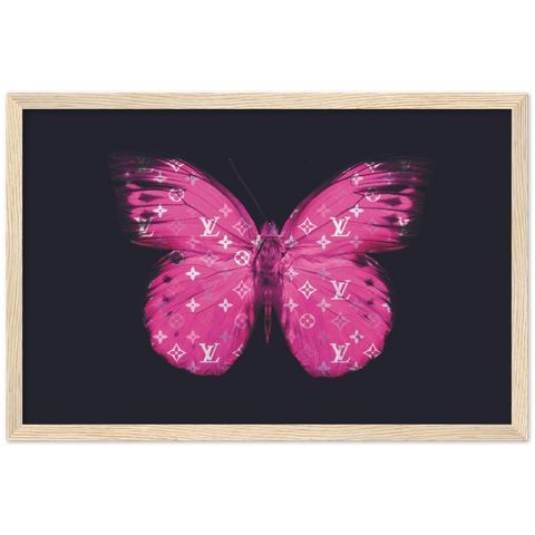 Pink Louis Moth Pop Art Framed Poster - Planet Wall Art