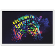 Rainbow Zebra Framed Poster - Planet Wall Art