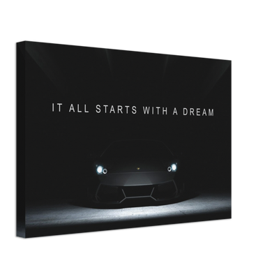 Dream Lambo Motivational Canvas Print - Planet Wall Art