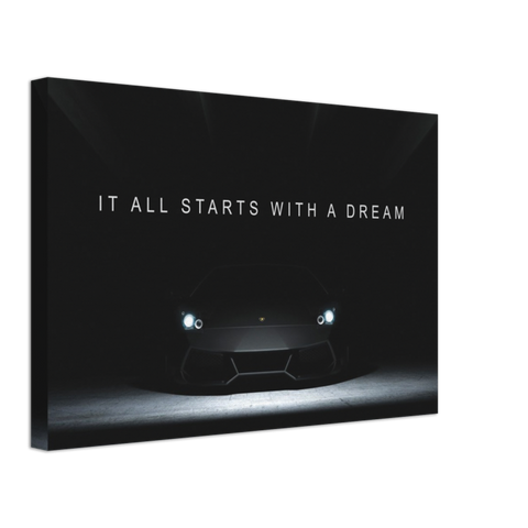 Dream Lambo Motivational Canvas Print - Planet Wall Art