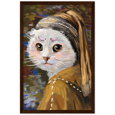 Monastery Cat Wooden Framed Poster