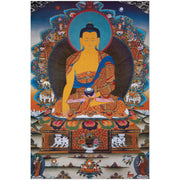 Peaceful Buddha Tibetan Thangka Premium Matte Paper Poster