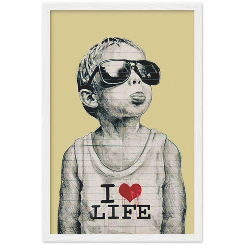 Boy Loves Life Pop Art Framed Poster - Planet Wall Art