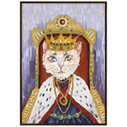 King Cat Wooden Framed Poster