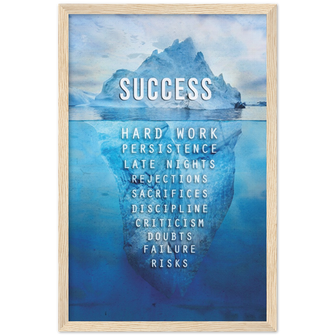 Success Iceberg Motivational Framed Poster - Planet Wall Art