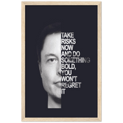 Bold Elon Motivational Framed Poster - Planet Wall Art