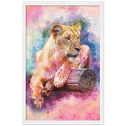 Watercolor Lioness Framed Poster - Planet Wall Art