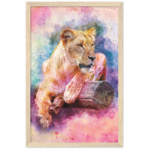 Watercolor Lioness Framed Poster - Planet Wall Art