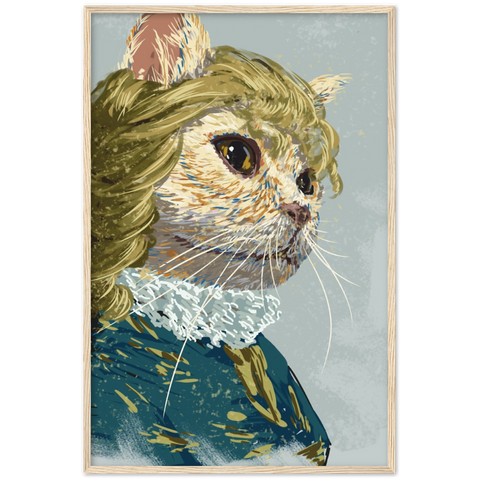 Elizabethan Cat Wooden Framed Poster