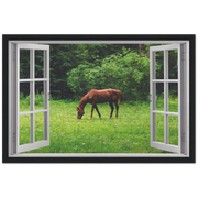 My Grazing Horse Magic Windows Framed Poster - Planet Wall Art