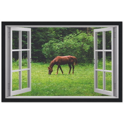 My Grazing Horse Magic Windows Framed Poster - Planet Wall Art