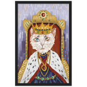 King Cat Wooden Framed Poster