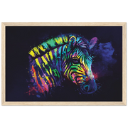 Rainbow Zebra Framed Poster - Planet Wall Art