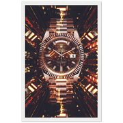 Golden Watch Hologram Framed Poster - Planet Wall Art